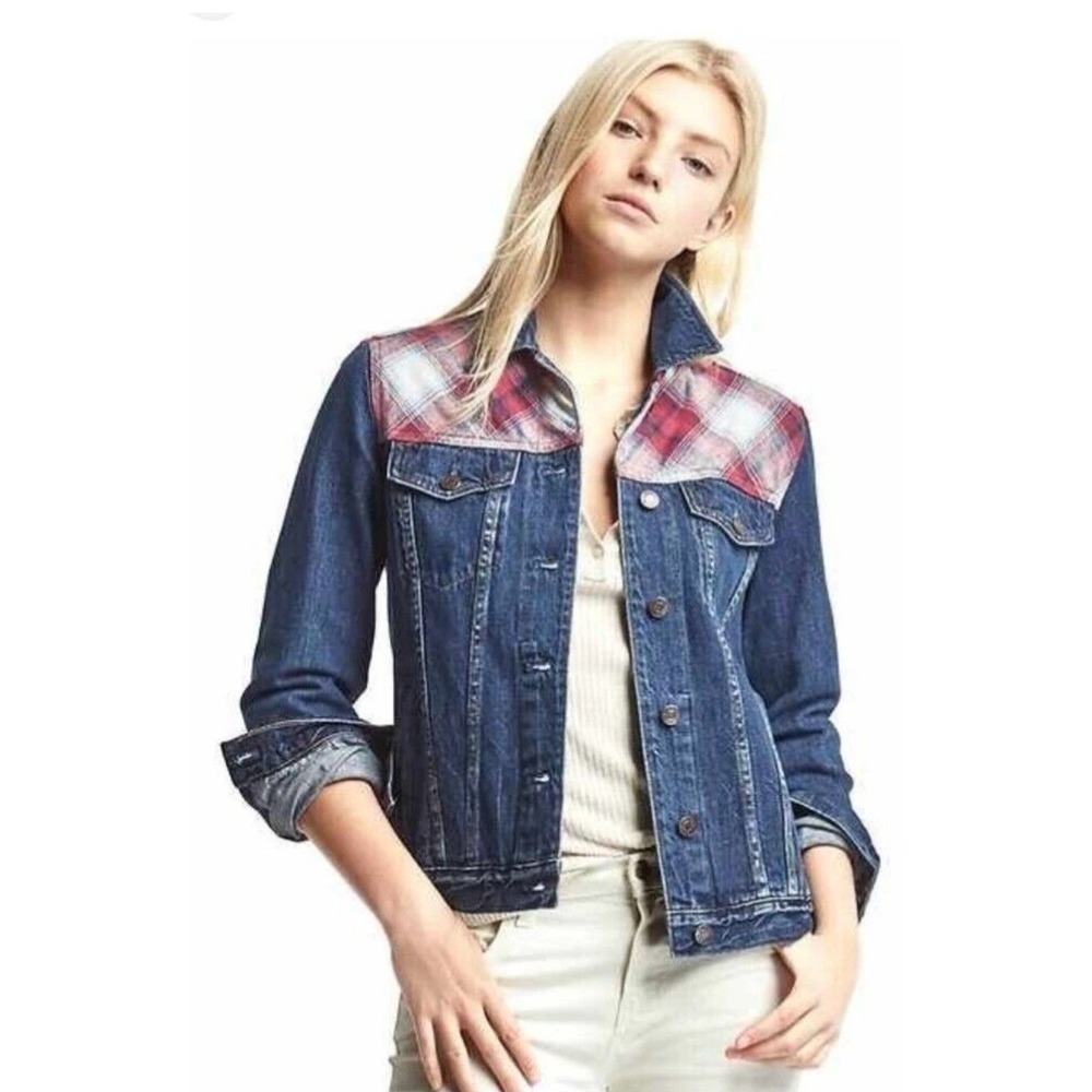 Gap + Pendleton Jean Jacket Women's XS Plaid Western Cowgirl Country Festival